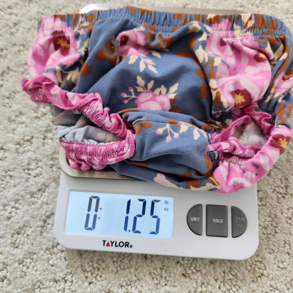 Matilda Jane Baby Girls‎ Blue Pink Floral Ruffle Diaper Cover Bloomer 6-12M